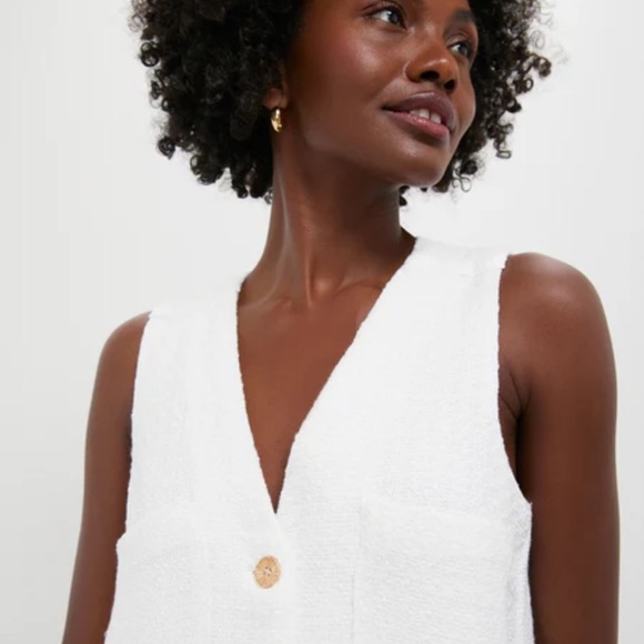 White Textured Myla Romper Pomander Place by Tuckernuck - Picture 5 of 7